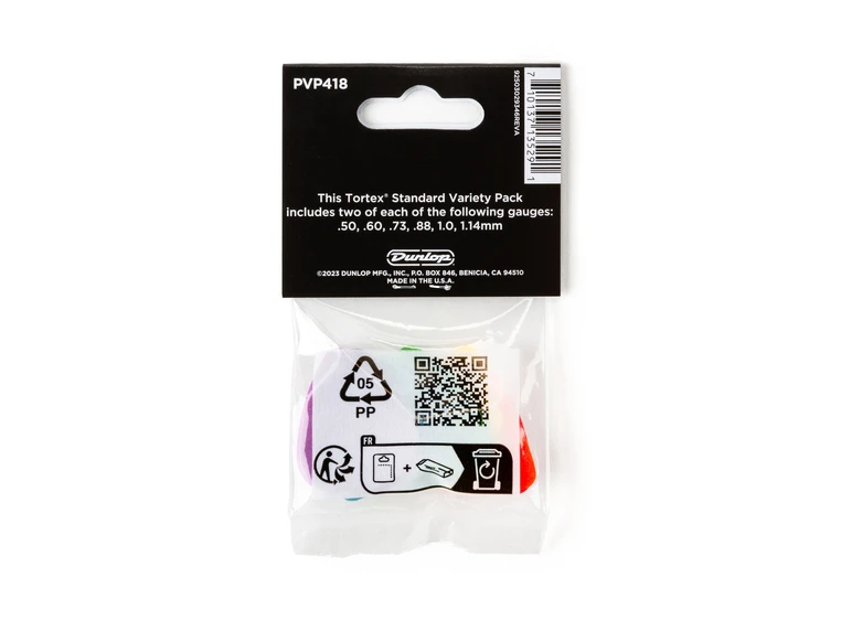Dunlop PVP418 Tortex Standard Variety Pack, 12-Pack 