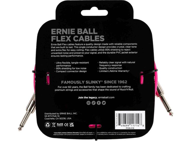 Ernie Ball 6418 instrumentkabel 6m Rosa