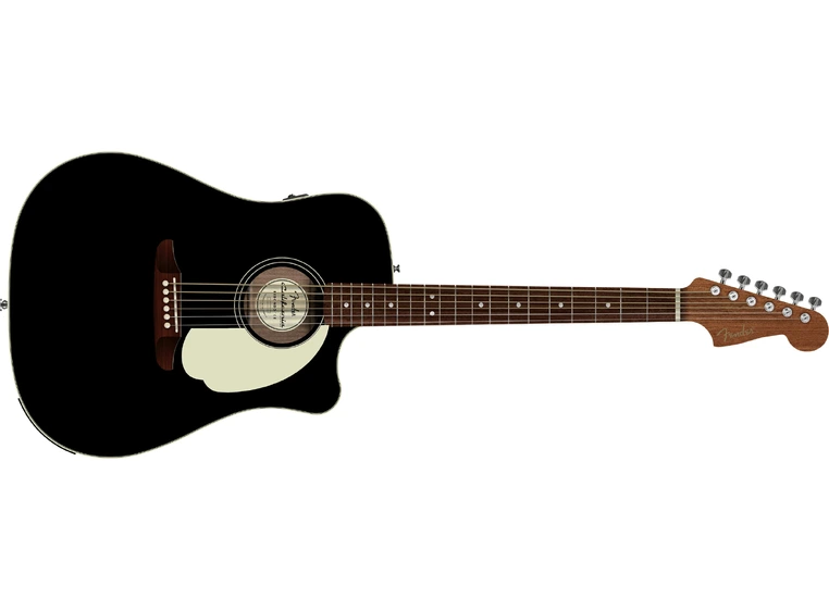 Fender California Standard Redondo CE Spruce Top, Ivory Pickguard, Black 