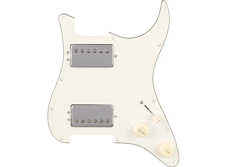 Fender Pre-Wired Strat Pickguard, Quadra Tap HH, Parchment 11 Hole PG 
