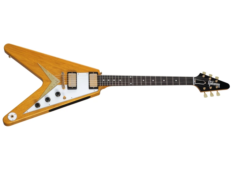 Gibson Customshop 1958 Korina Flying V White Pickguard Natural 