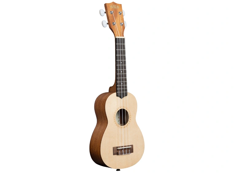 Kala KA-15S-S Satin Mahogany Spruce Top Soprano Ukulele, med bag (UB-S) 