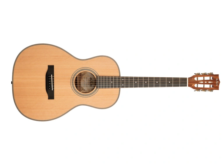 Kala KA-GTR-PLR Solid Cedar Top Parlor Guitar, med bag 