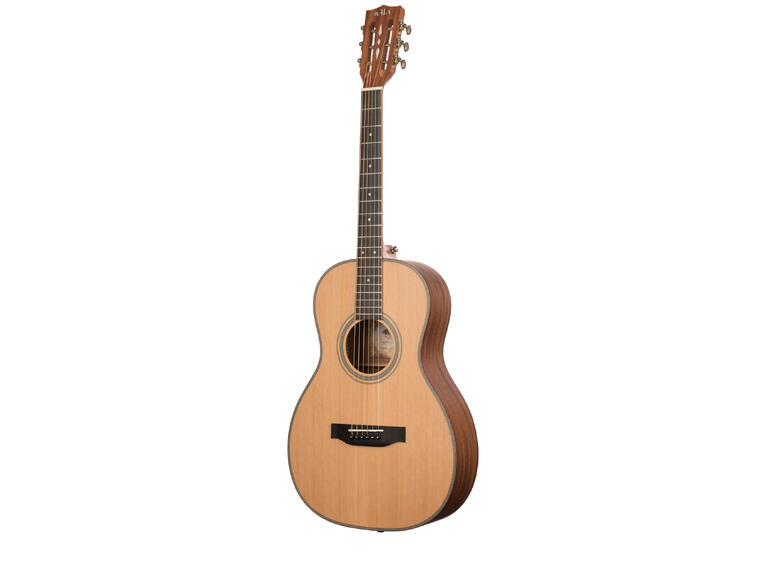 Kala KA-GTR-PLR Solid Cedar Top Parlor Guitar, med bag