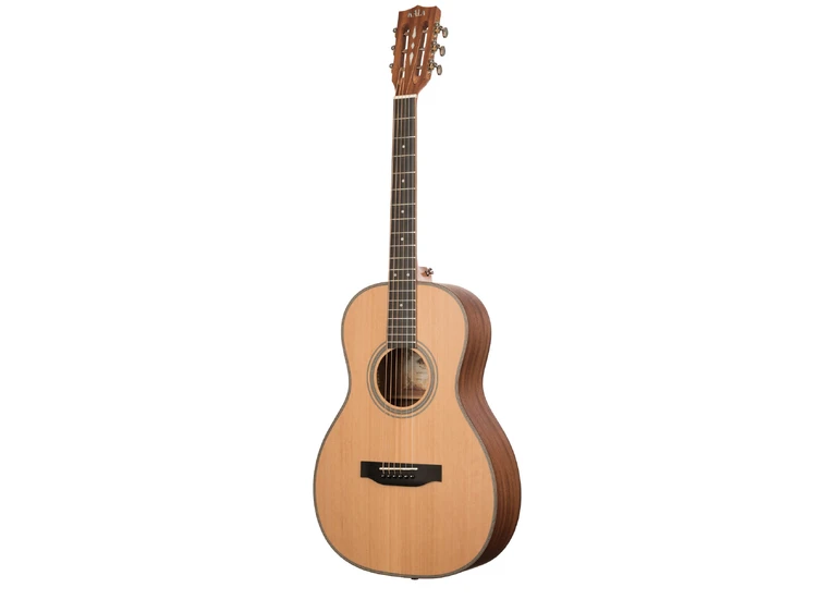 Kala KA-GTR-PLR Solid Cedar Top Parlor Guitar, med bag 