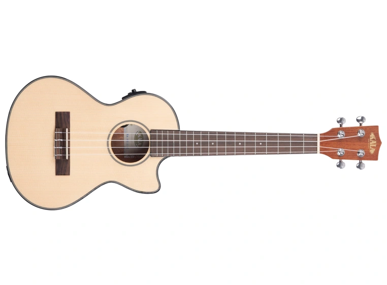 Kala KA-STGE-C Solid Spruce Mahogany Tenor Ukulele, Cutaway, EQ & Bag (UB-T) 