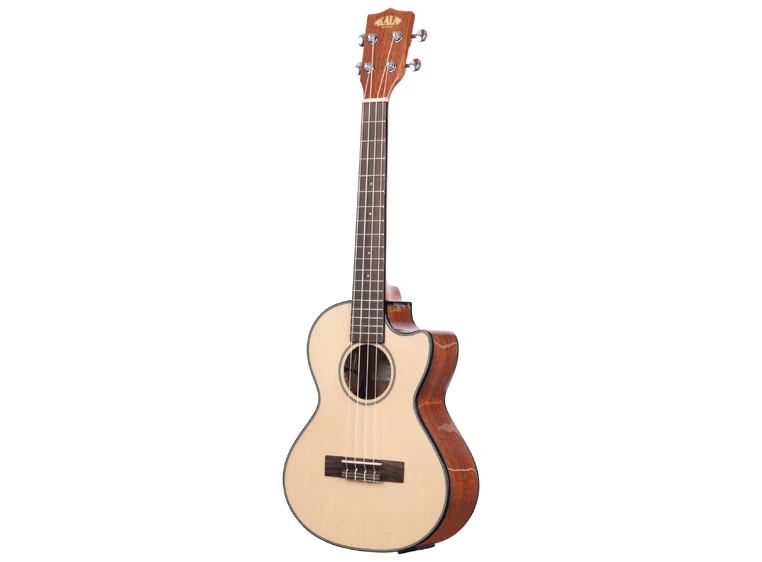 Kala KA-STGE-C Solid Spruce Mahogany Tenor Ukulele, Cutaway, EQ & Bag (UB-T) 