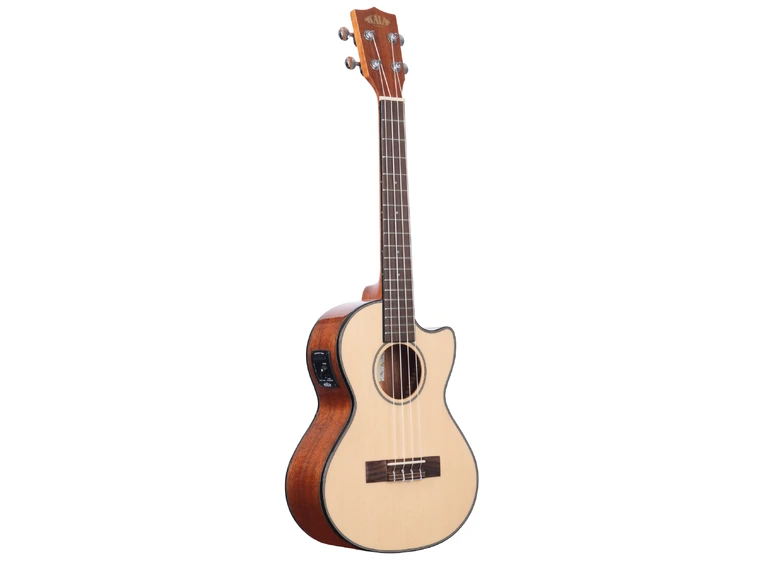 Kala KA-STGE-C Solid Spruce Mahogany Tenor Ukulele, Cutaway, EQ & Bag (UB-T) 