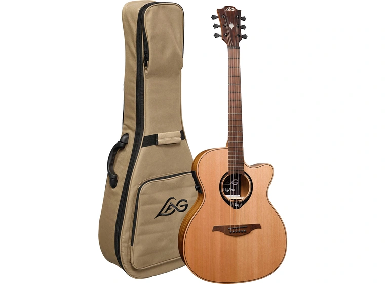 LAG Guitars HV10ACE HyVibe 10 Auditorium Cutaway Satin 