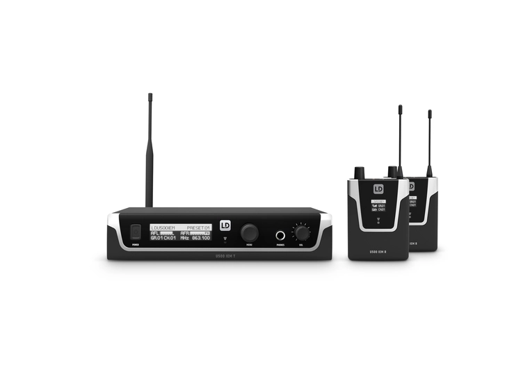 LD Systems U508 IEM Twin Bundle IEM-system med 2 mottakere 