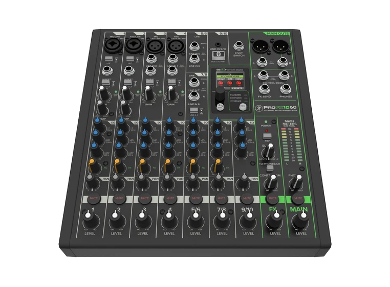 Mackie ProFX10GO 10-Channel Battery Mixer w/FX, USB rec 