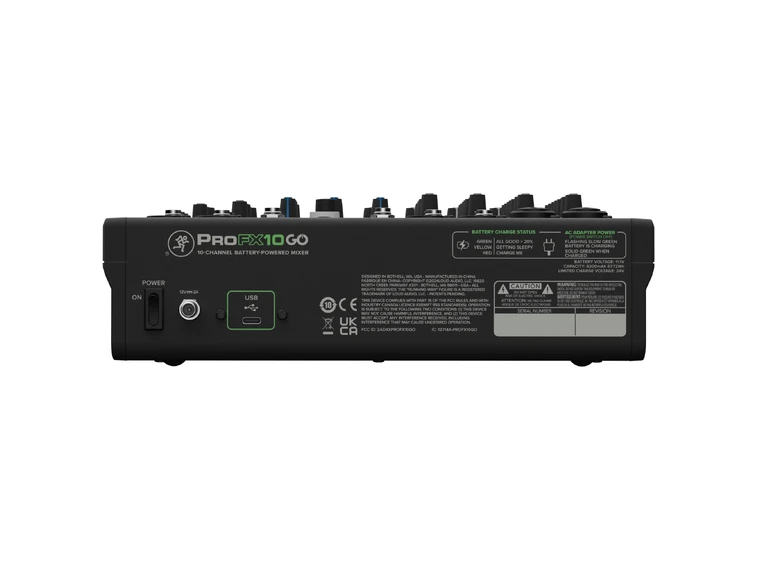 Mackie ProFX10GO 10-Channel Battery Mixer w/FX, USB rec 