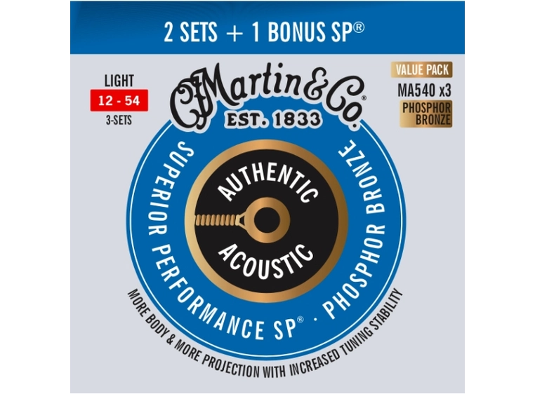 Martin Acoustic SP MA540 Light (012-054) 3 Pack 