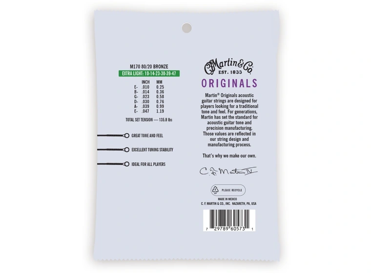 Martin Guitar M170 Originals 80/20 (010-047) 