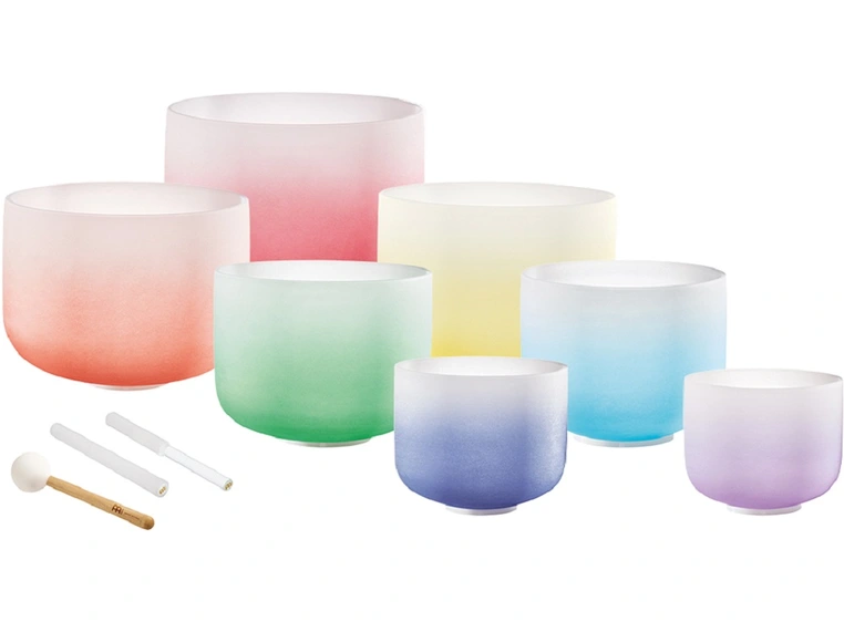 Meinl Sonic Energy CSBCSETCHA Crystal Singing Bowl, Frosted Chakra Set 
