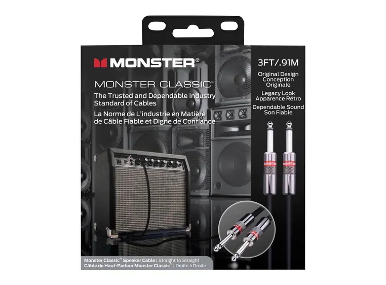 Monster Classic, Speaker 3 ft. straight 1/4" plugs (600503) 