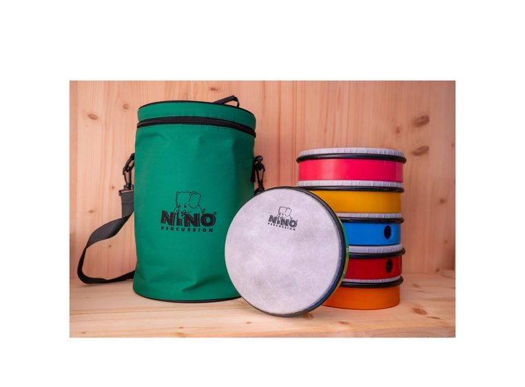 NINO PERCUSSION NINOSET45 Perkusjons set 6x håndtrommer, 8", med bag 