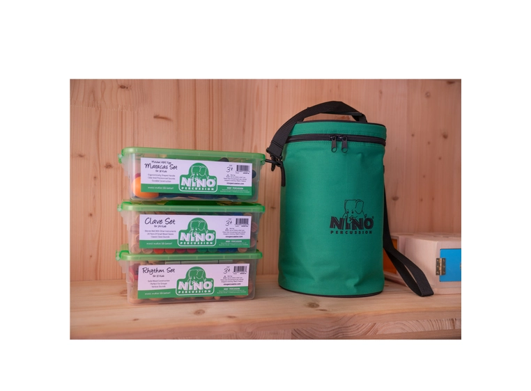 NINO PERCUSSION NINOSET45 Perkusjons set 6x håndtrommer, 8", med bag 