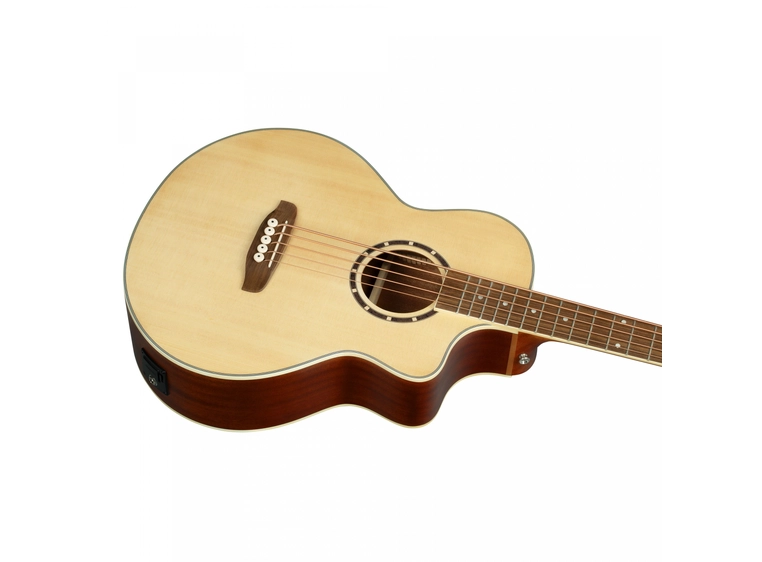 Ortega D7CE-5 5-strengad Akustisk bass Med mikrofon, Cutaway, Natural 