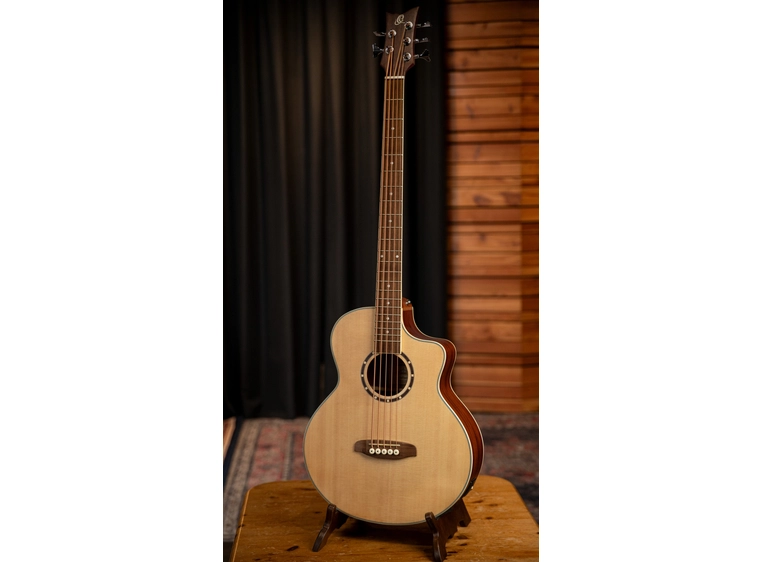 Ortega D7CE-5 5-strengad Akustisk bass Med mikrofon, Cutaway, Natural 