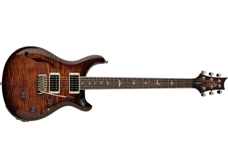 PRS SE Custom 24 Semi-Hollow Piezo Orange Tiger Smokeburst 