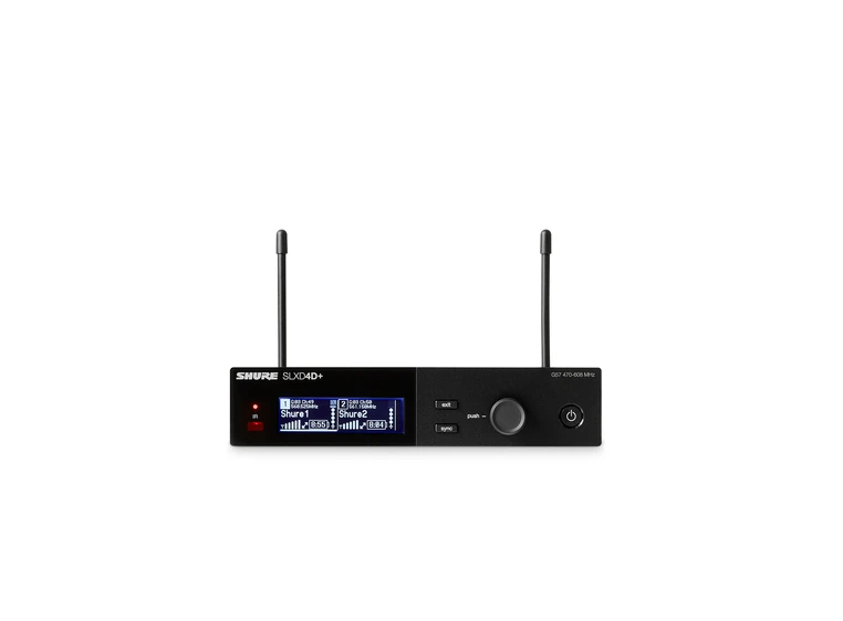 Shure SLXD4D+ Wireless Receiver, Dual G65 (470-606MHz) 