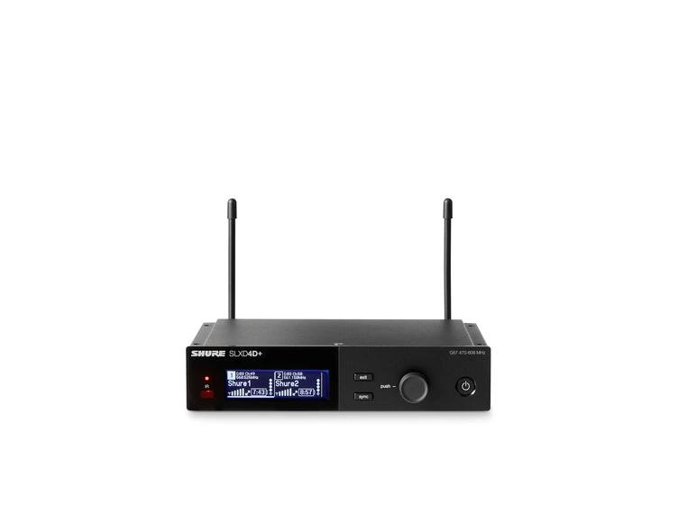 Shure SLXD4D+ Wireless Receiver, Dual G65 (470-606MHz) 