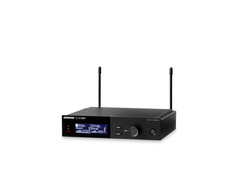 Shure SLXD4D+ Wireless Receiver, Dual G65 (470-606MHz) 