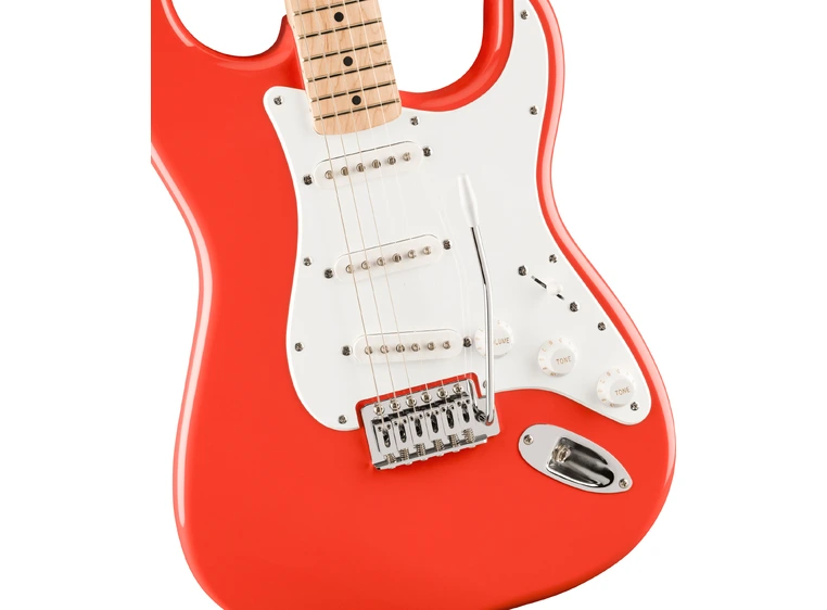 Squier FSR Squier Sonic Stratocaster MN, White Pickguard, Fiesta Red 
