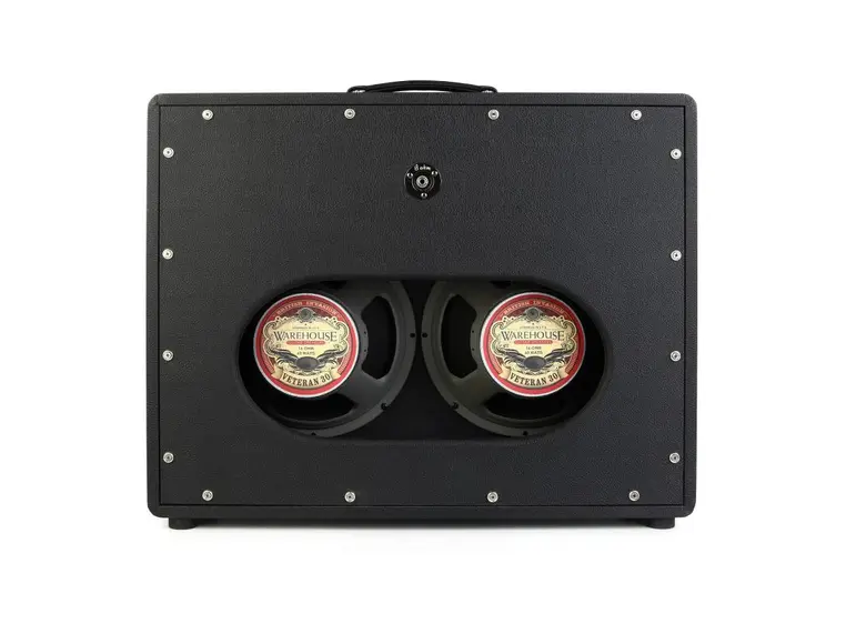 Suhr 2x12 Gitarkabinett. Black tolex Gold grill. Warehouse Veteran 30 