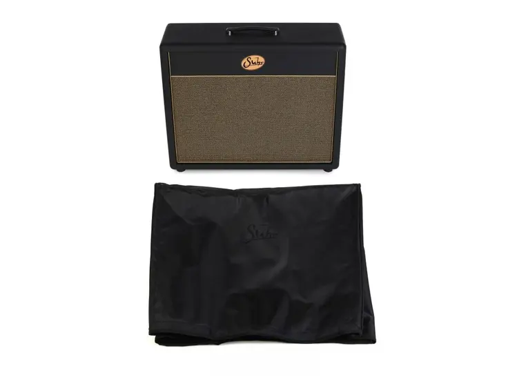 Suhr 2x12 Gitarkabinett. Black tolex Gold grill. Warehouse Veteran 30 