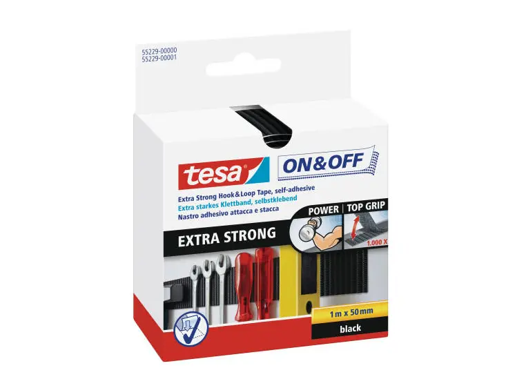 TESA 55229 Borrelås 50mm x 1m, ekstra sterk 