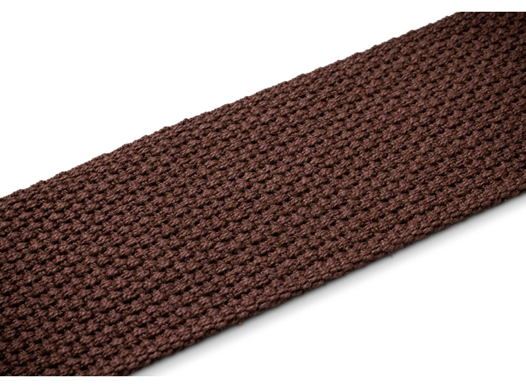 Taylor GS Mini Strap, Chocolate Brown Cotton, 2", Amber Buckle 