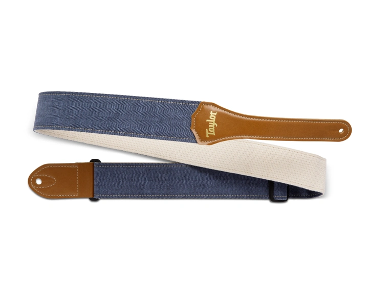 Taylor Vegan Guitar Strap Herringbone Hemp Cotton, Blue 