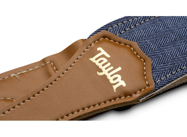 Taylor Vegan Guitar Strap Herringbone Hemp Cotton, Blue 