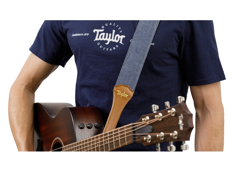 Taylor Vegan Guitar Strap Herringbone Hemp Cotton, Blue 