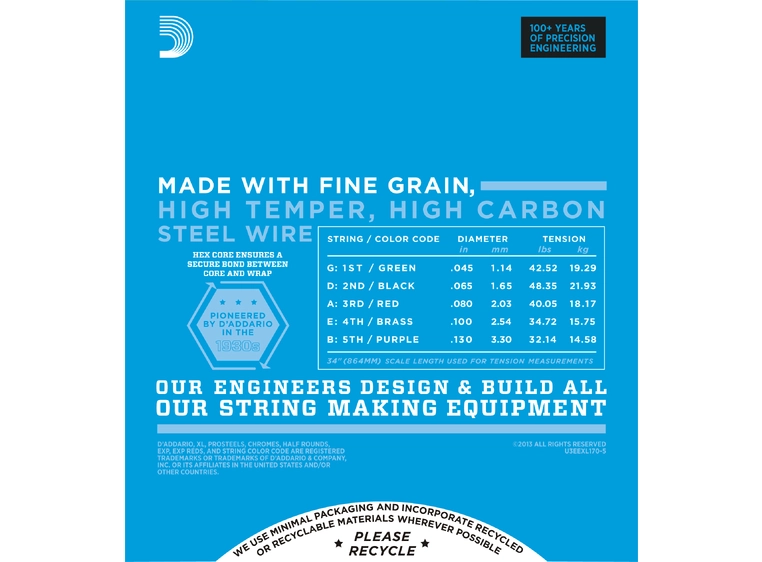 D'Addario EXL170-5 El. Bass (045-130) 