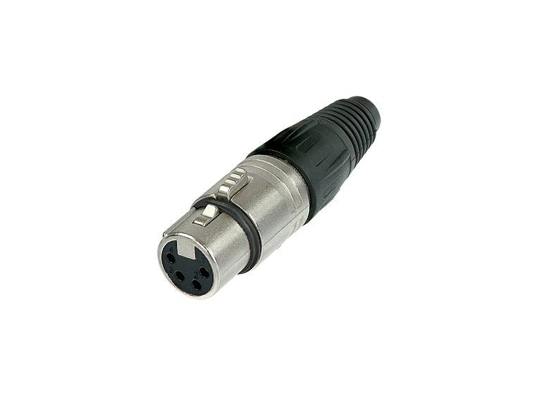 Neutrik xlr plugg 4p - hunn sølv (NC4FX) 