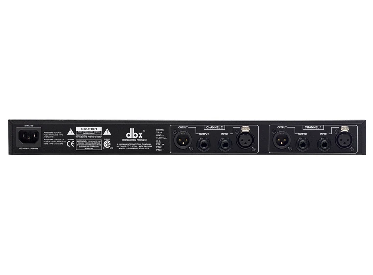 dbx 215s EQ tokanals 15 bånds grafisk eq sølv finish 