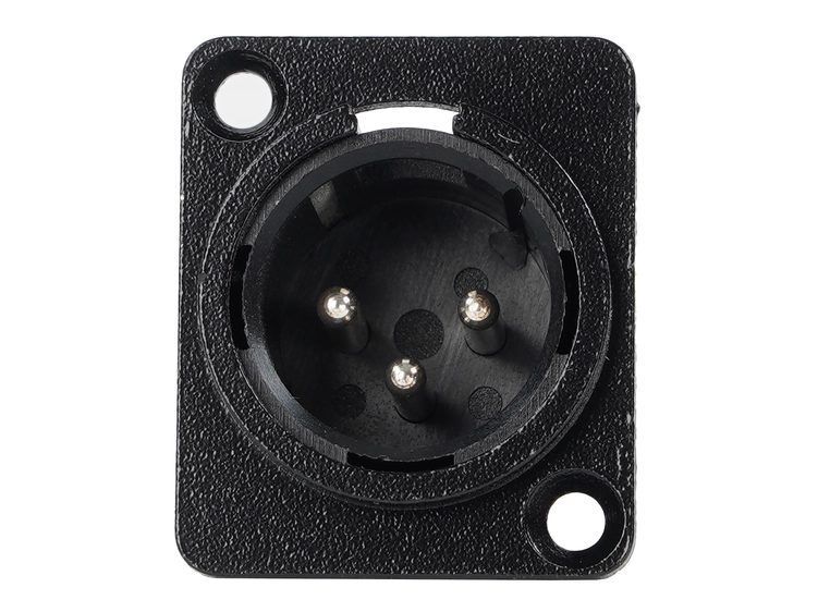 EA xlr plugg 3 pins chassi - hann sort 