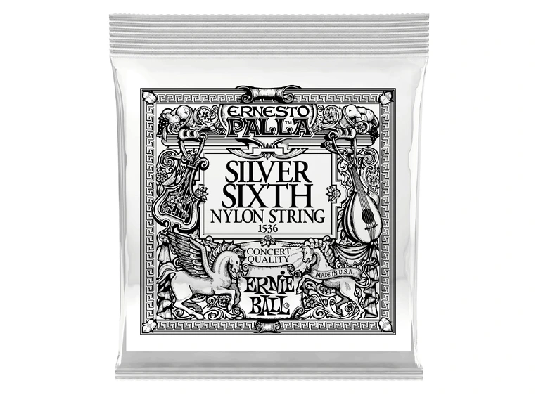 Ernie Ball EB-1536 Clear & Silver 2 E6. Sølvspunnet. 