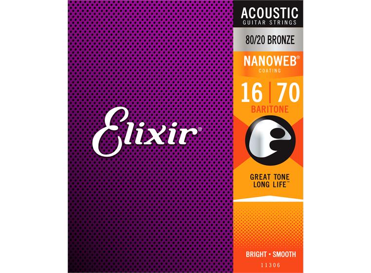 Elixir Nanoweb 80/20 Bronze Baritone (016-070) 6-string 11306