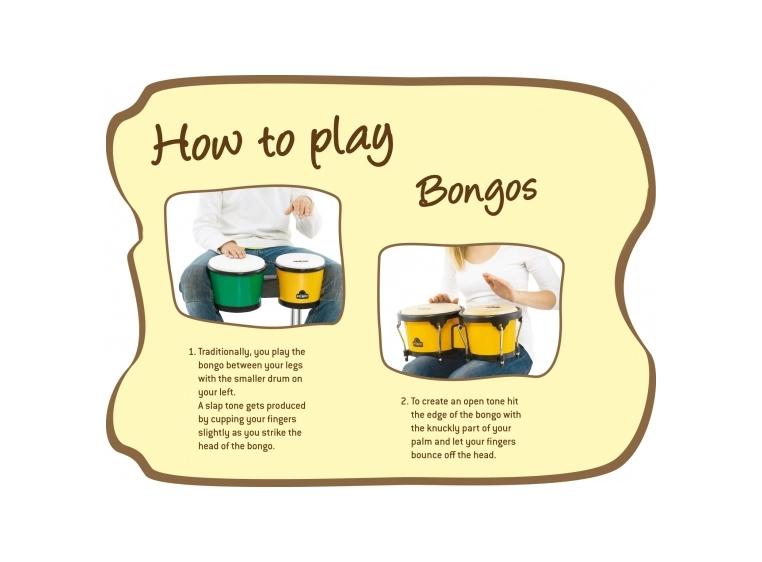 Nino Percussion 17-R/BK ABS Bongos 6 1/2+7 1/2" Red/Black (M) 