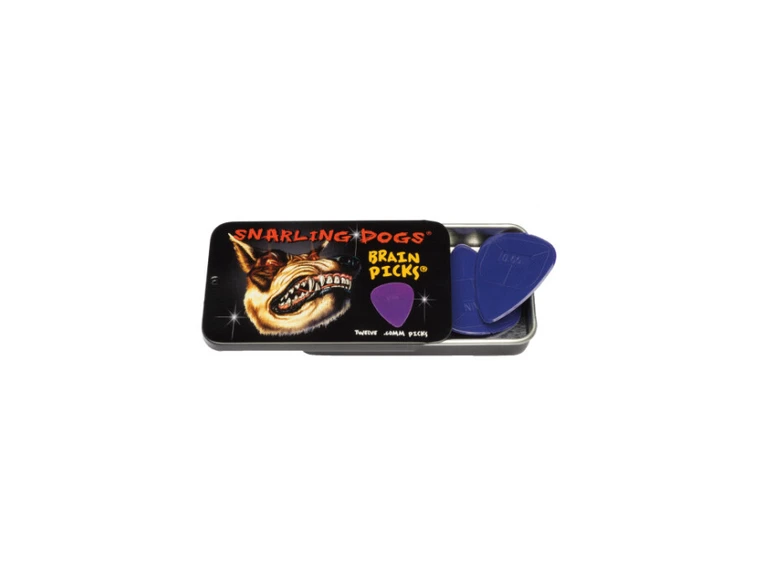 D'Andrea Plektre Brain P. Tin Box 0.60mm Purple 12-pakning 