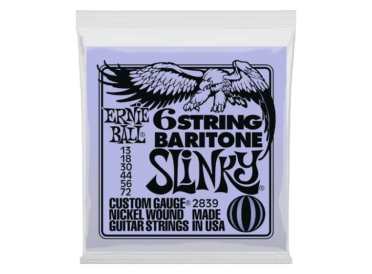 Ernie Ball EB-2839 Slinky Nickelwound (013-072) 6-string Baritone Slinky 