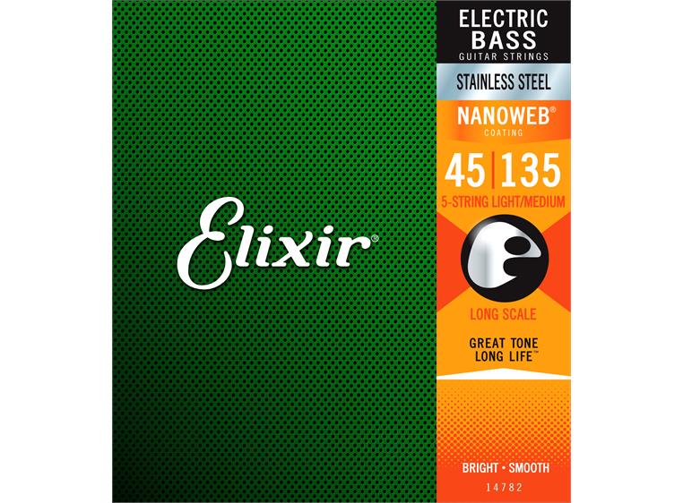 Elixir Nanoweb Stainless Steel 5str Bass (045-135) 14782