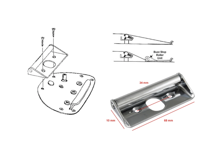 AP BP 0653-010 Buzz Stop Roller Attach. Jaguar®/Jazzmaster 