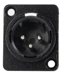 EA xlr plugg 3 pins chassi - hann sort