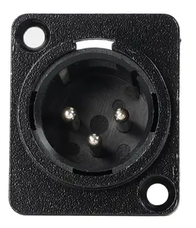 EA xlr plugg 3 pins chassi - hann sort