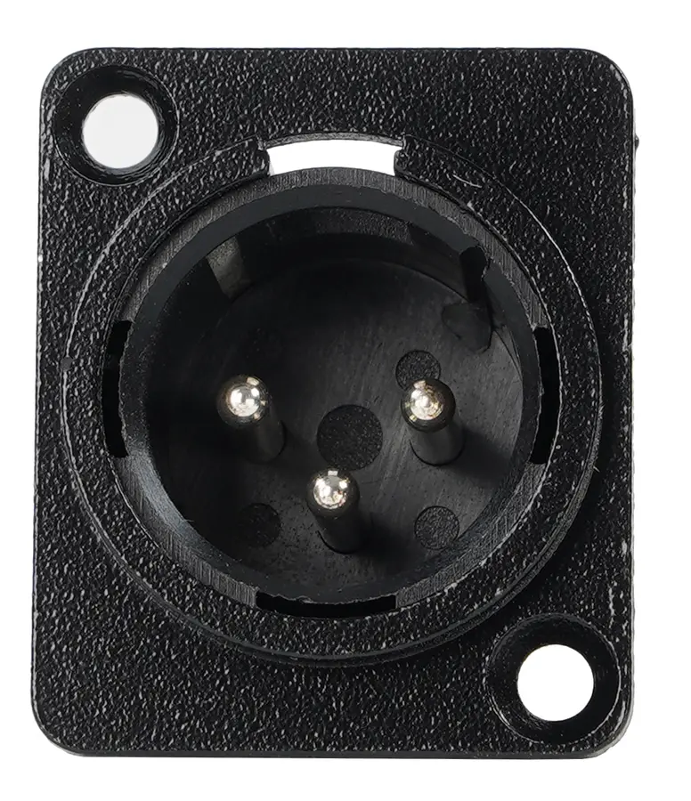 EA xlr plugg 3 pins chassi - hann sort 
